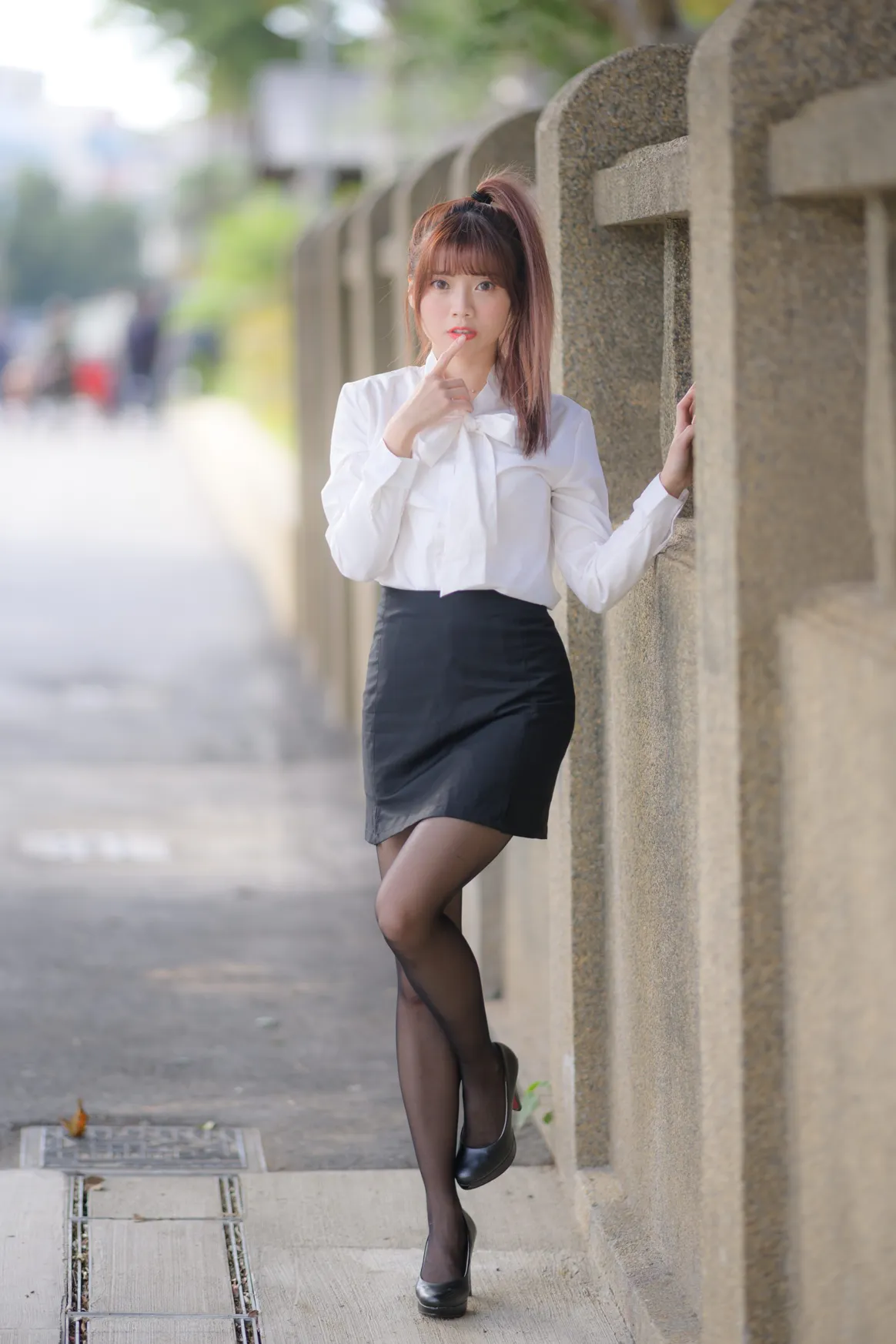 [Mzsock] NO.237 OL black silk uniform high heels street photography#[105P]-2