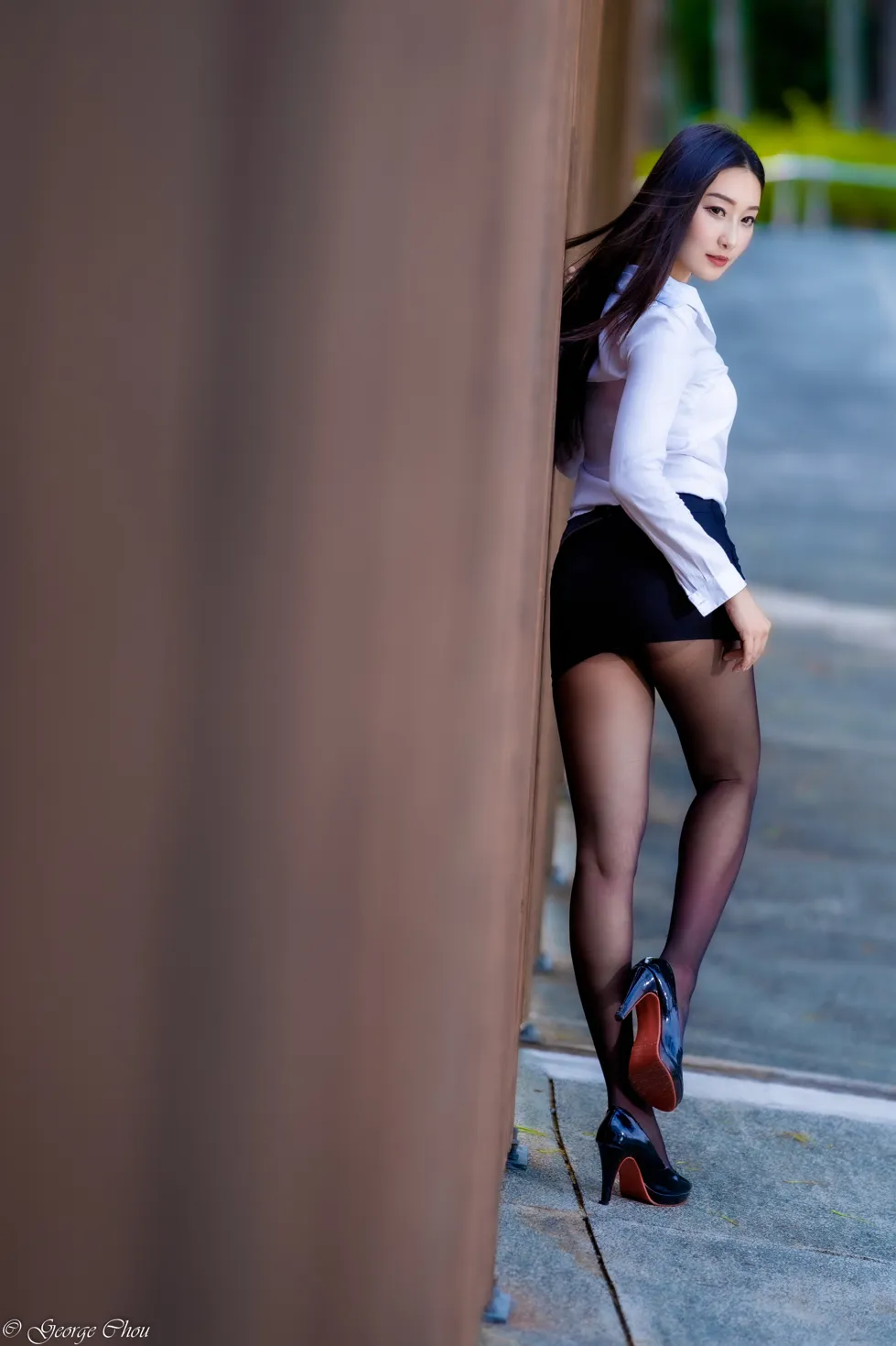 [Mzsock] NO.131 Wu Xiaokui OL black silk high heels beautiful legs street photography#[39P]-9